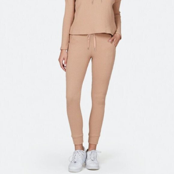 NWT LETT Camel amsterdam rib jogger pants by lett sz M T01 - Picture 1 of 4